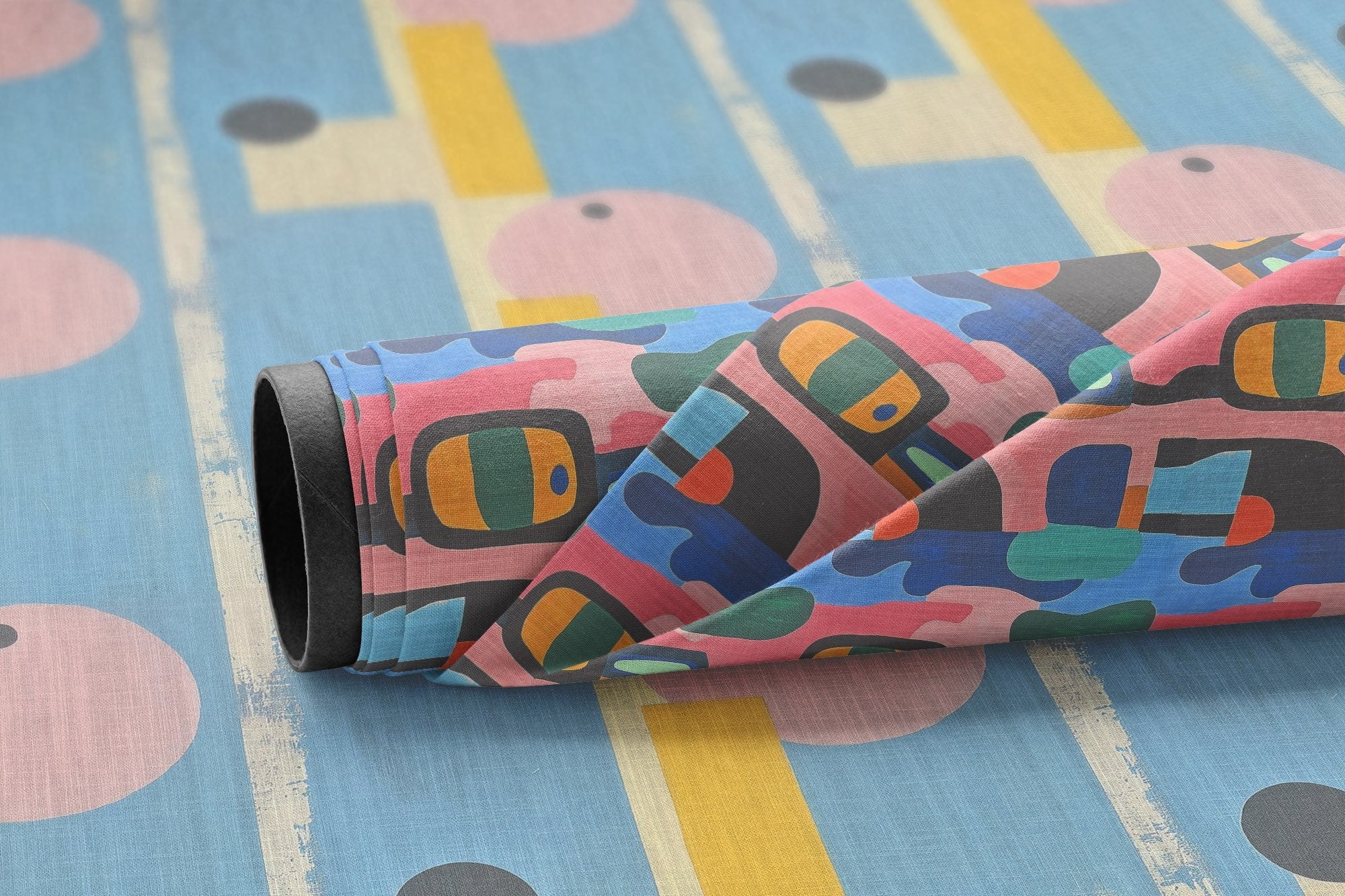 Fresco upholstery fabric collection with modern abstract pattern and painterly colour detail