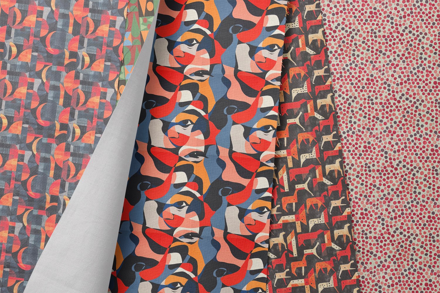 Comparison of upholstery fabric and curtain fabric showing weight drape and interior use