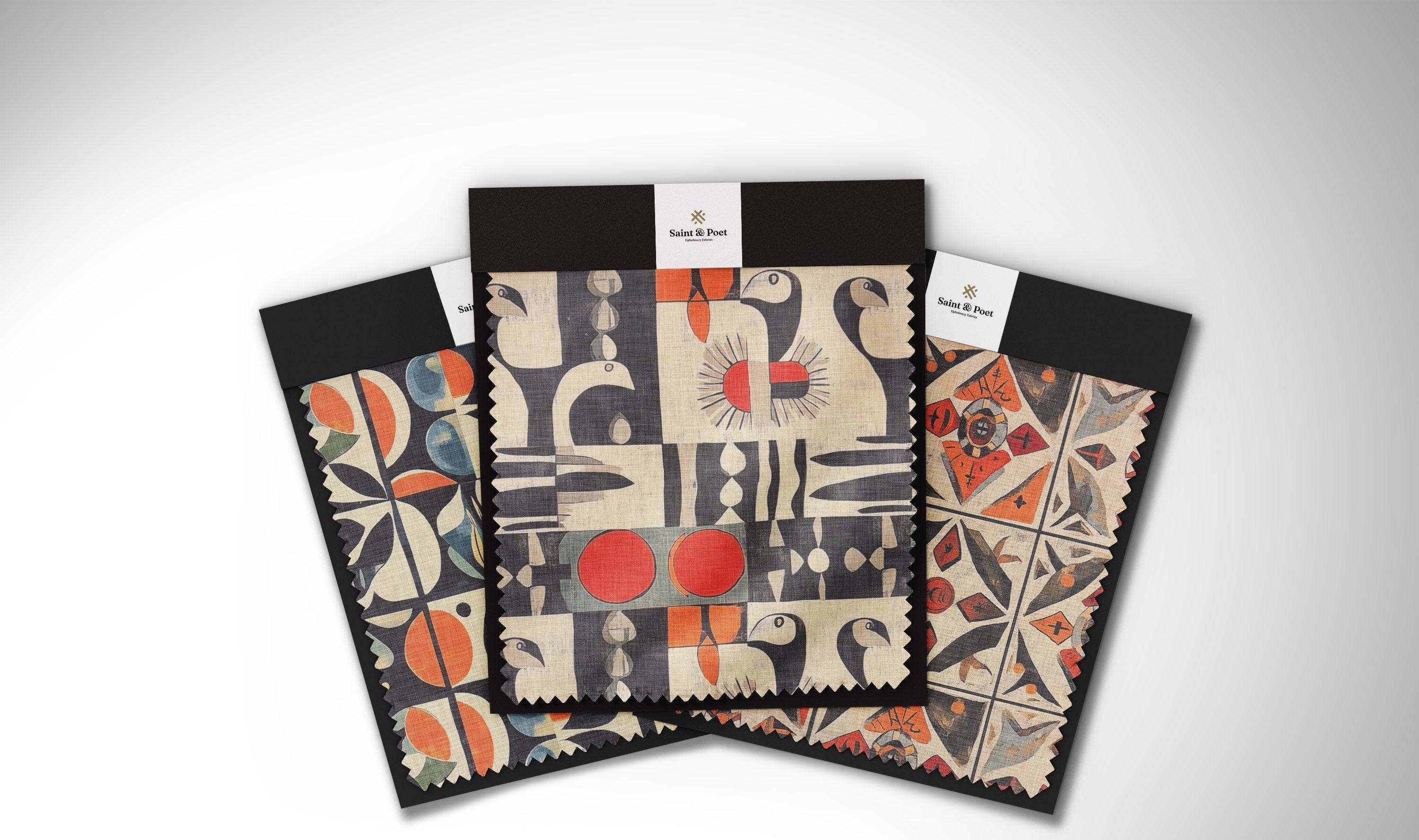 “Luxury artistic upholstery fabric with painterly abstract design – Saint & Poet