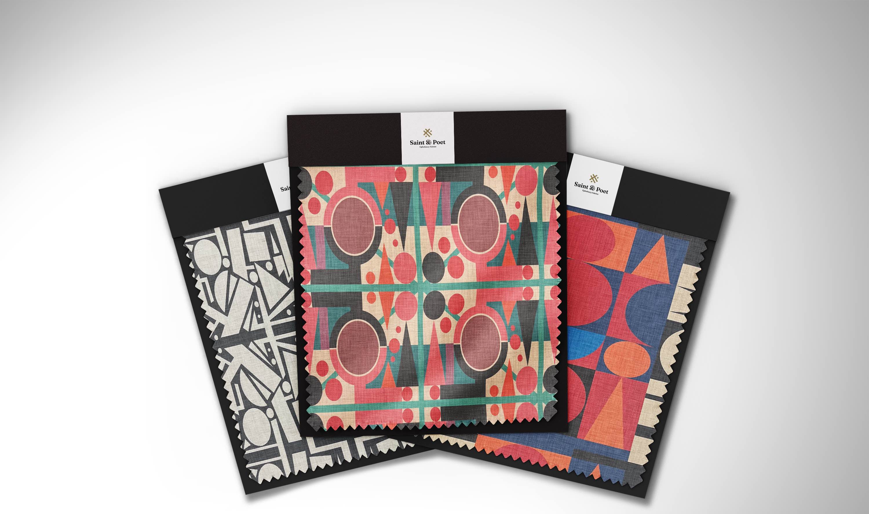 AI-designed high-end upholstery fabric with structured patterns