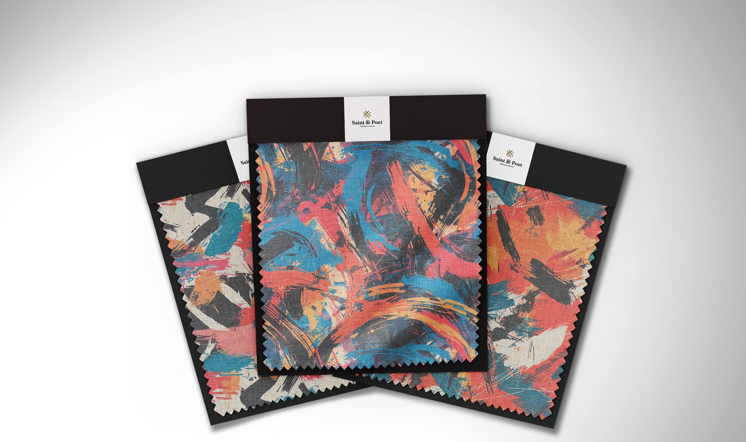 Brushstroke-inspired upholstery fabric with bold abstract strokes – Saint & Poet