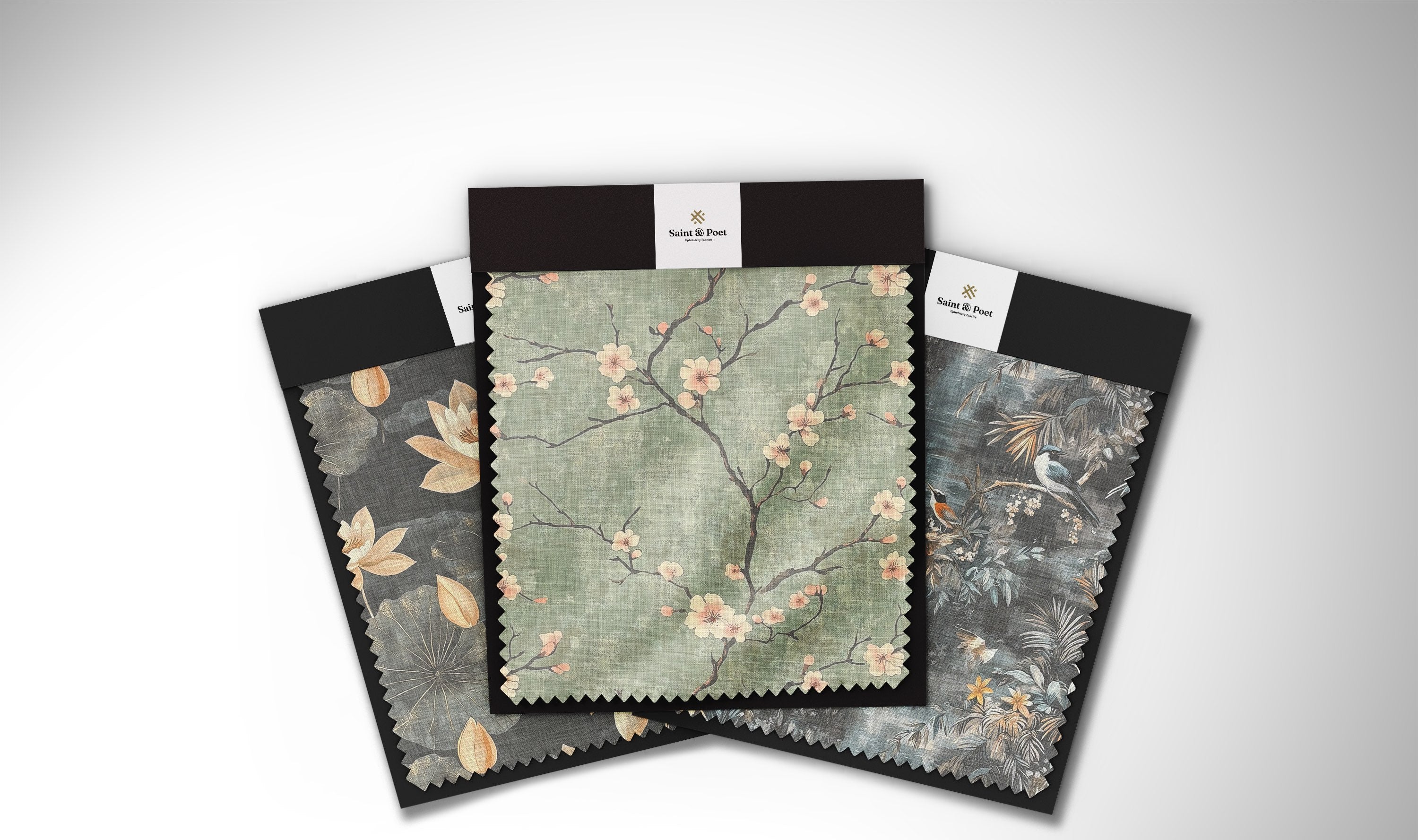 Floral upholstery fabric with botanical print for chairs, sofas and cushions