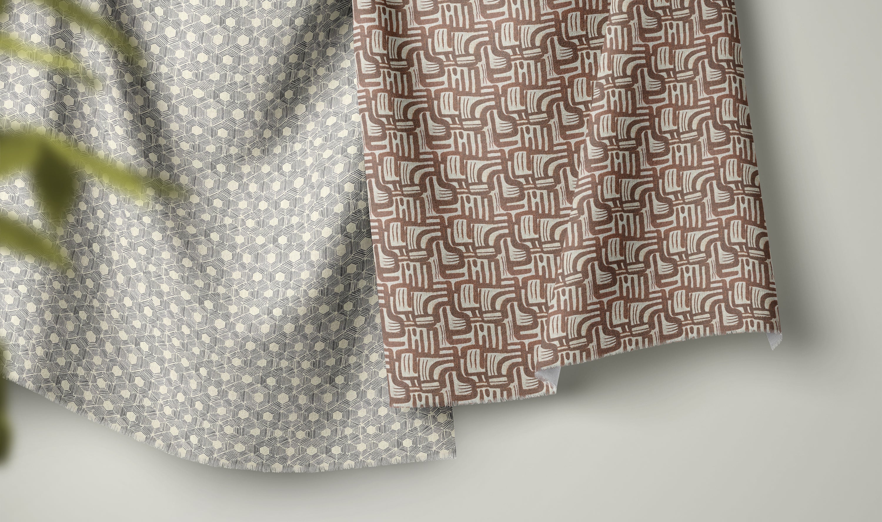 Geometry Linen Curtain Fabric Collection