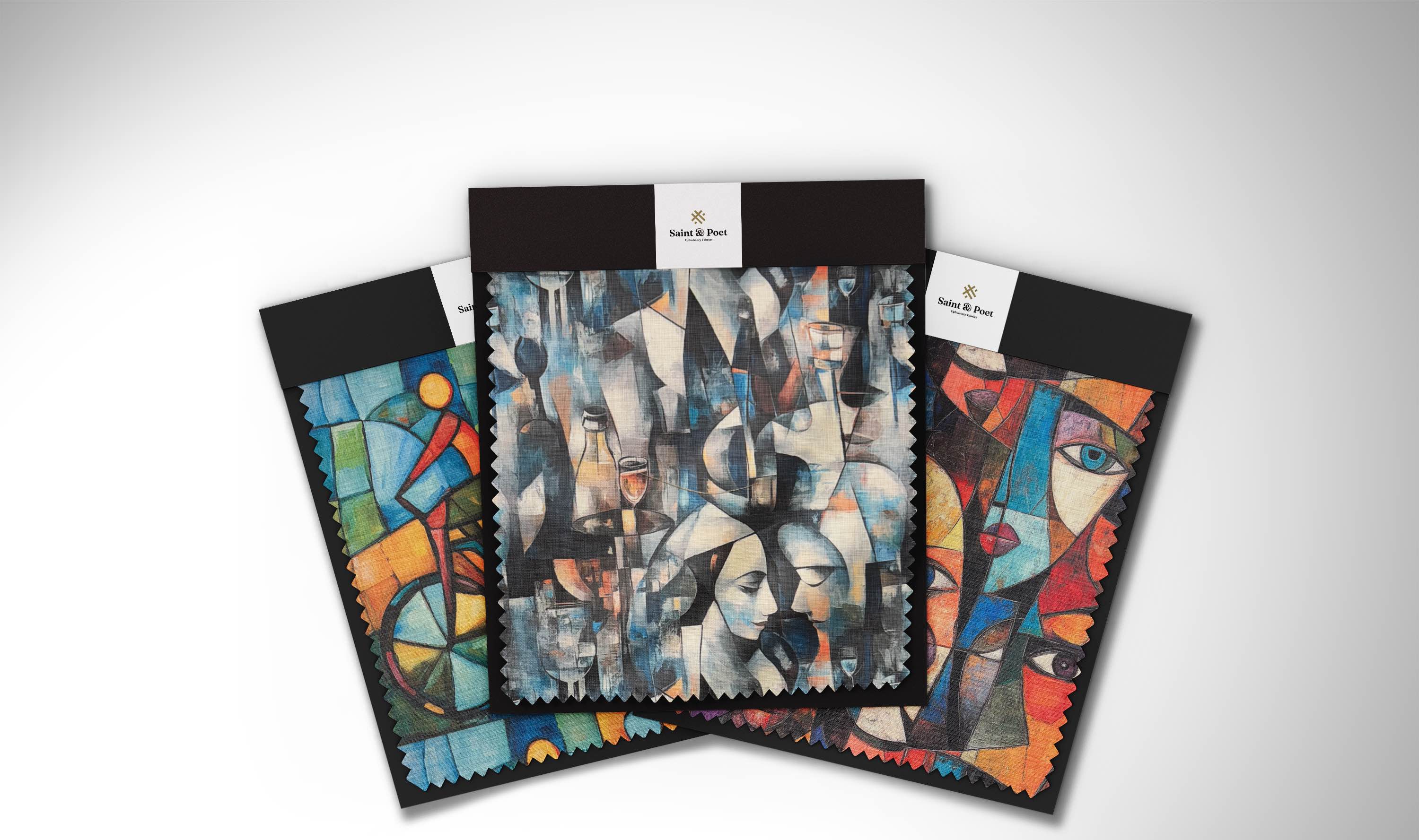Picasso-inspired upholstery fabric with bold Cubist patterns – Saint & Poet