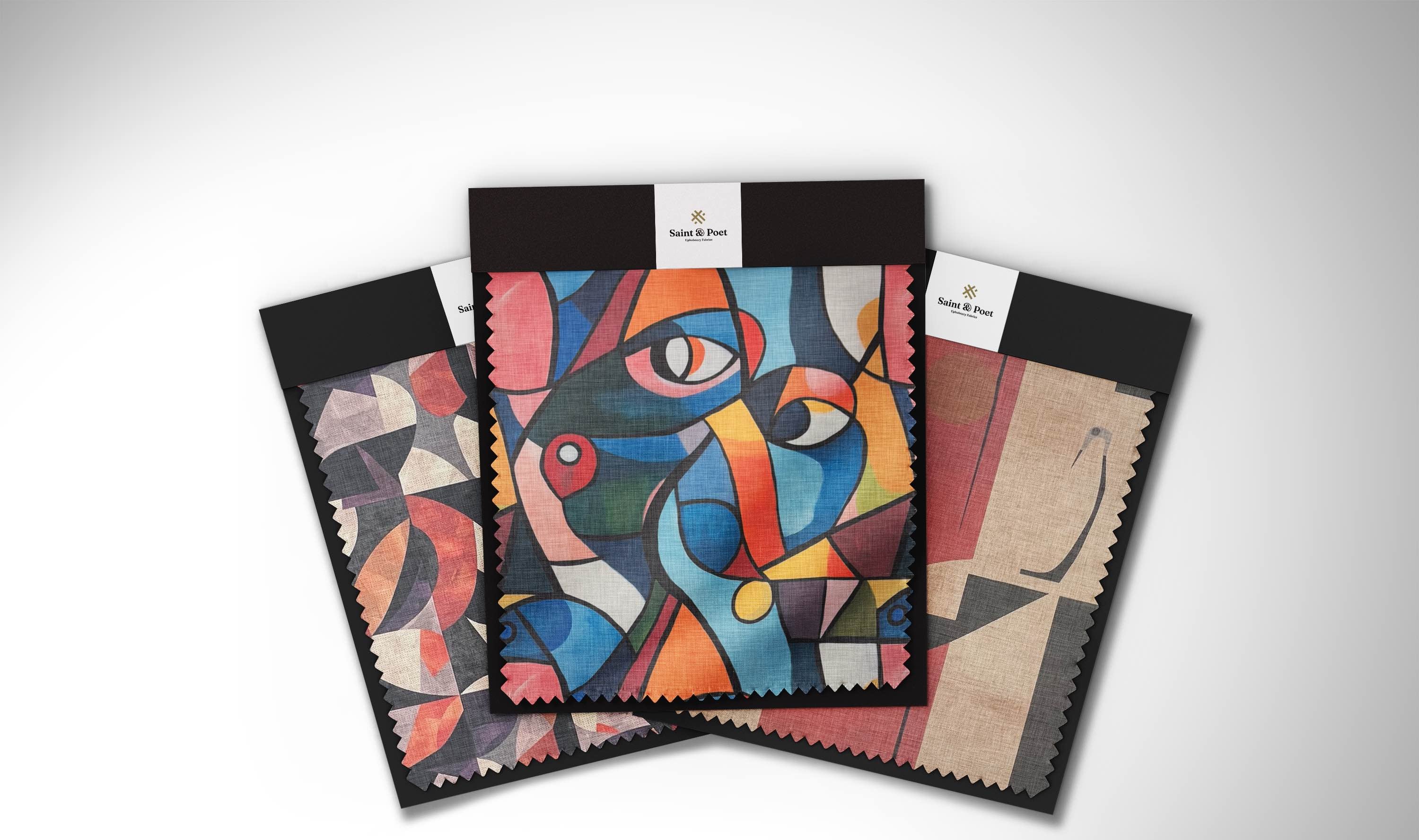 New luxury upholstery fabric designs with bold artistic patterns