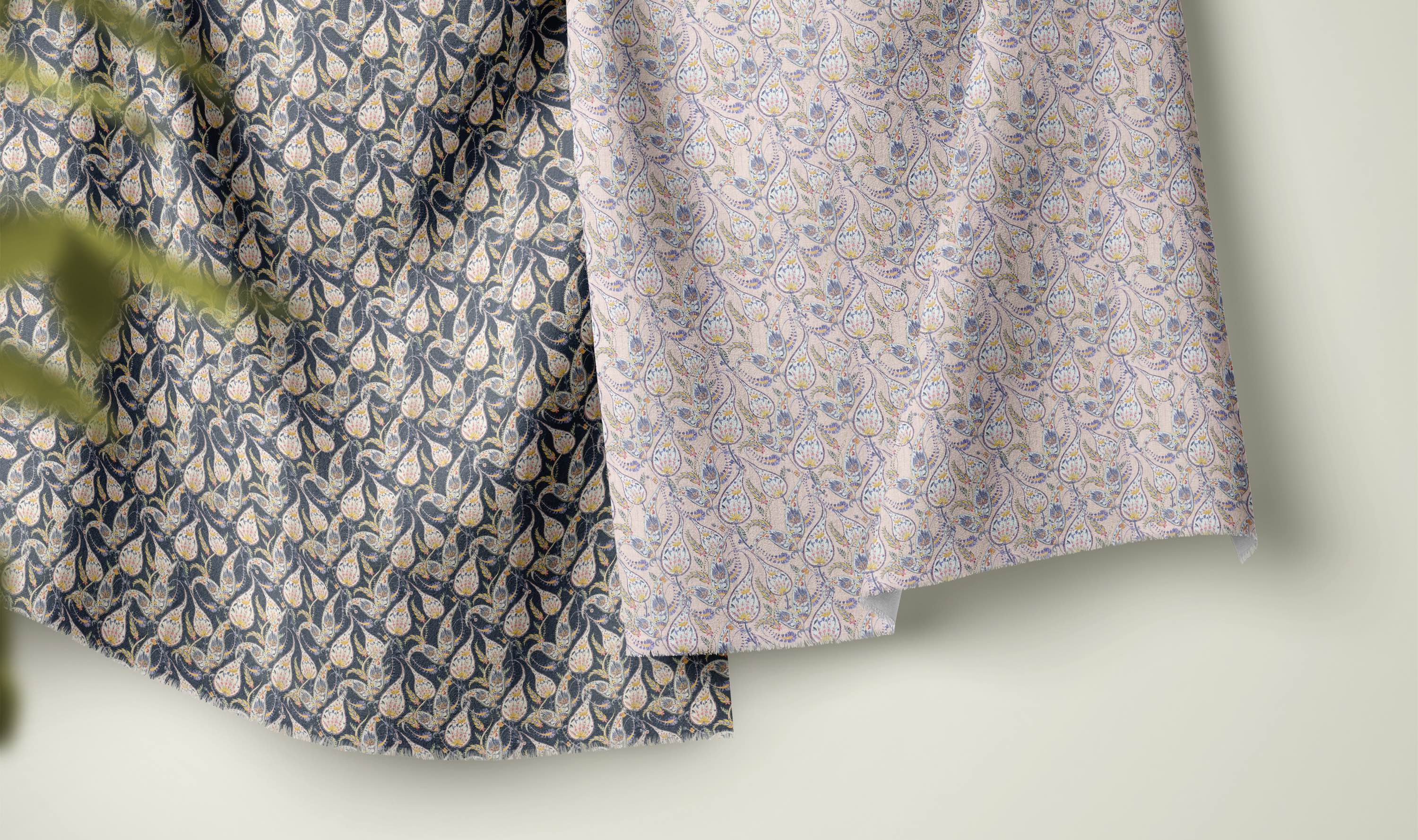 Paisley Linen Curtain Fabric Collection