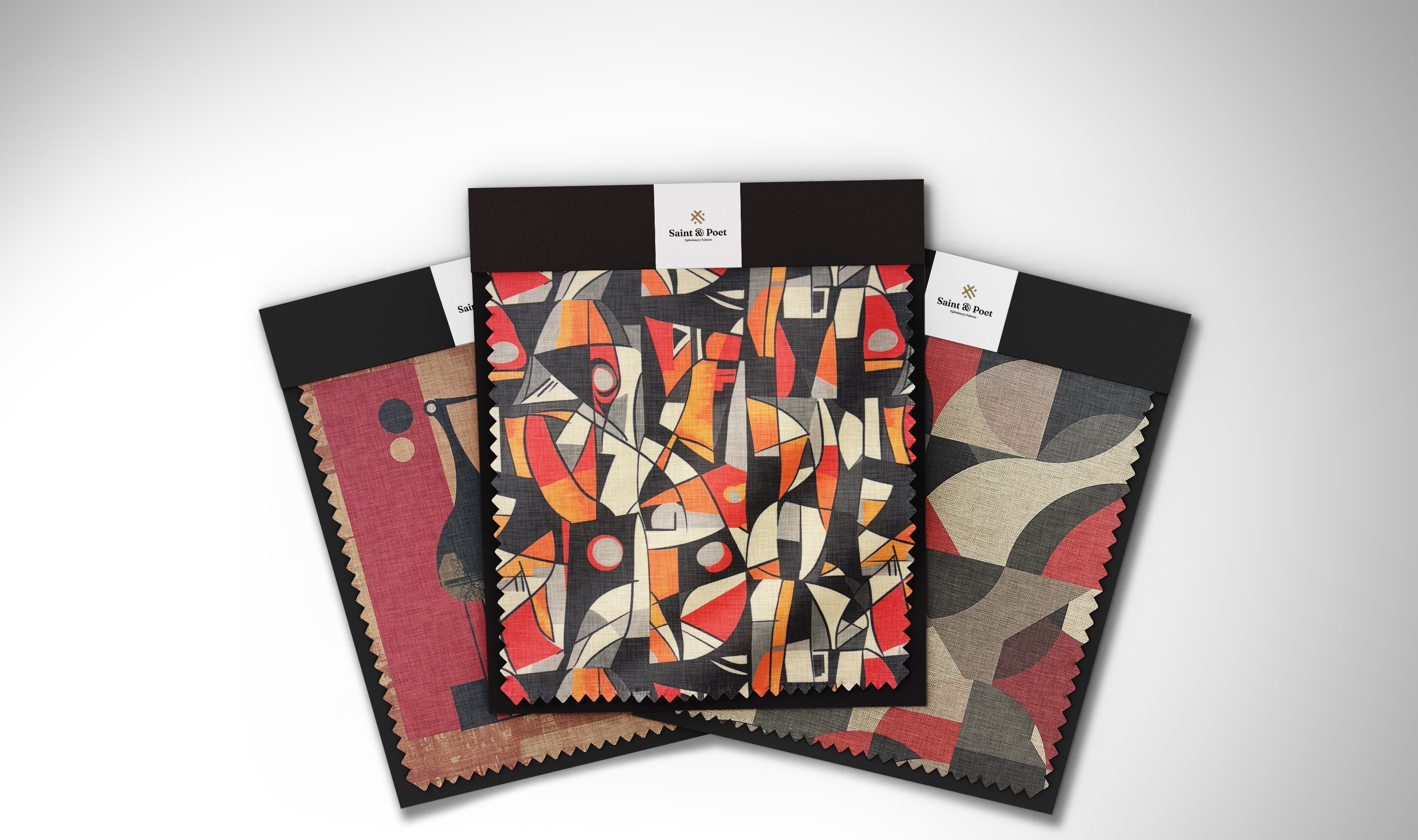 Luxury red upholstery fabric in deep crimson tones – Saint & Poet