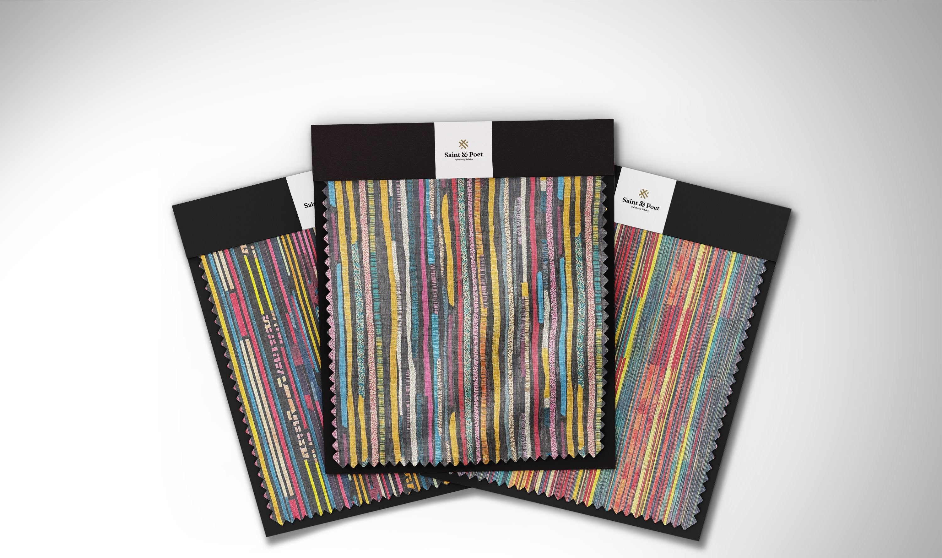 Striped upholstery fabric with bold linear pattern for chairs, sofas and cushions