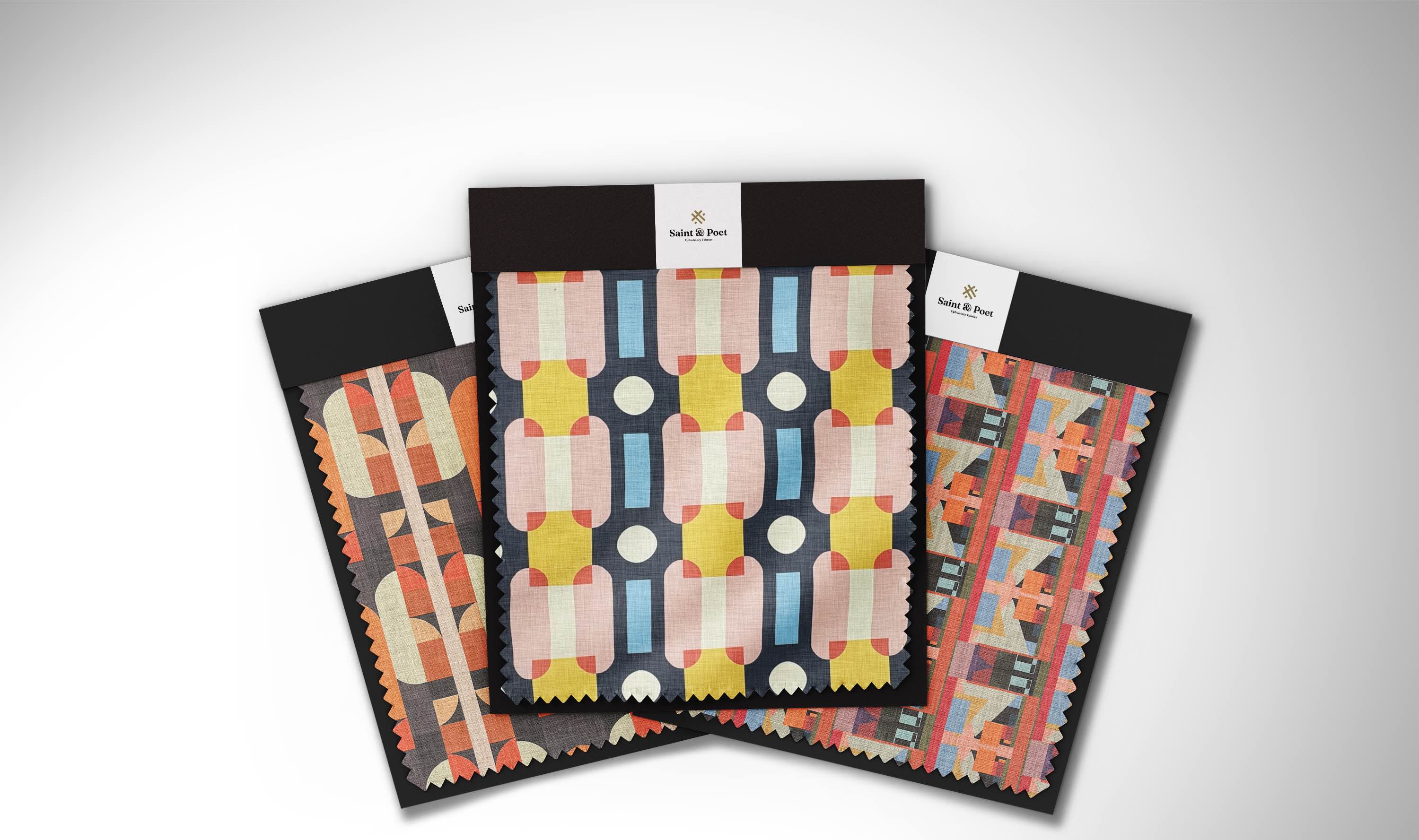 Luxury Weimar upholstery fabric inspired by Bauhaus geometric design