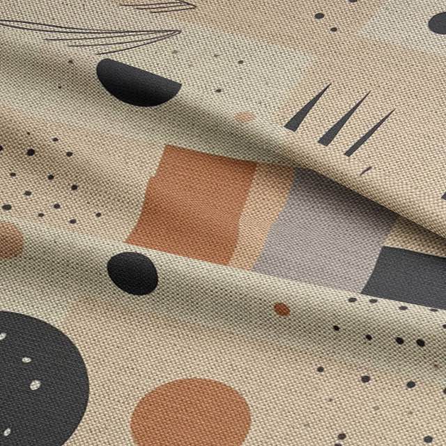 Luxury neutral-toned upholstery fabric in beige, taupe, and charcoal