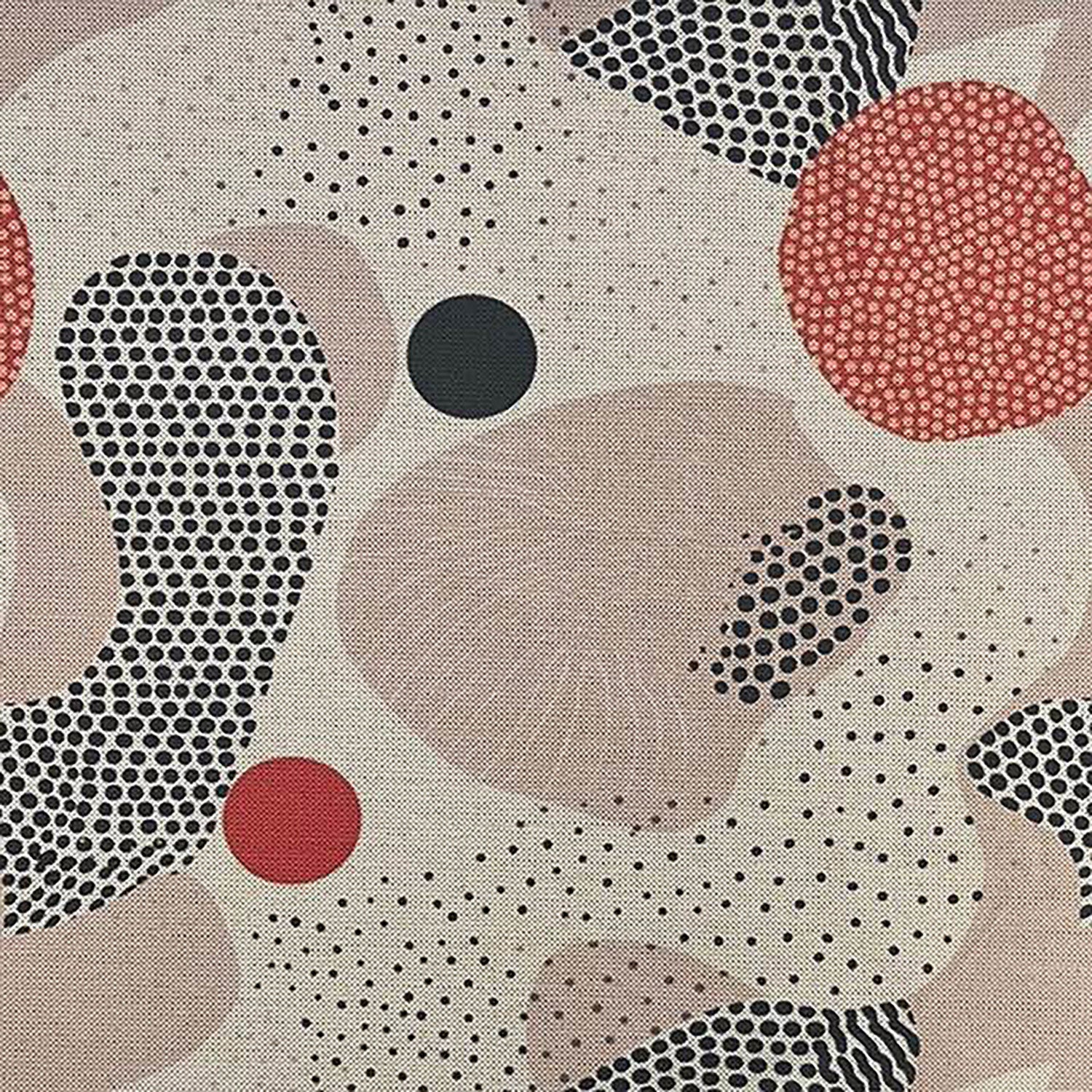 Abstract No.8 Upholstery Fabric – High-end textile with organic abstract forms in beige, terracotta, and charcoal, ideal for contemporary interior designs.