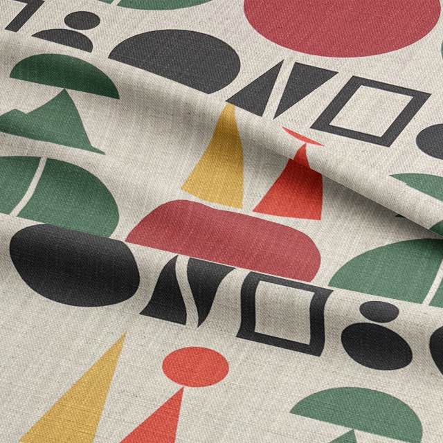 Close-up of Avignon No.15 upholstery fabric – soft geometric woven pattern for furniture