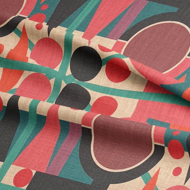 Close-up texture of Avignon No.18 fabric – high-quality geometric weave for upholstery