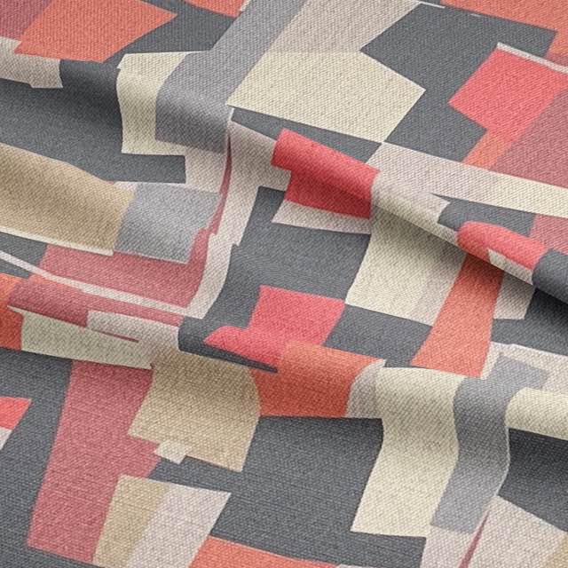 folded-view-of-collage-no-2-luxury-upholstery-fabric-featuring-overlapping-blocks-in-neutral-and-red-tones