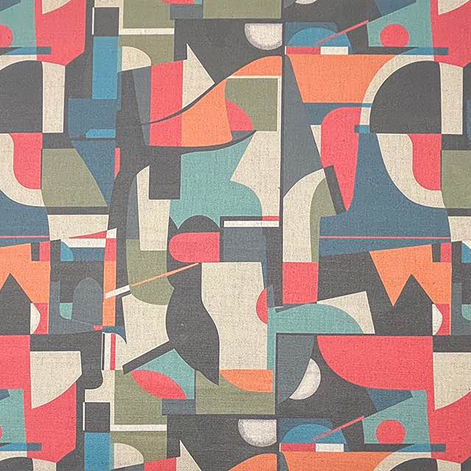 collage-no-7-upholstery-fabric-featuring-abstract-shapes-in-coral-duck-egg-blue-forest-green-and-slate-on-a-linen-background