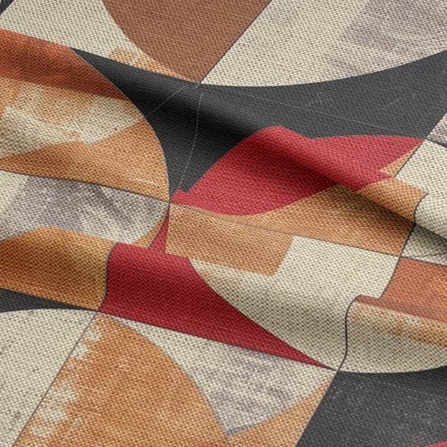 Pair of high-back dining chairs upholstered in Creation No.7 luxury abstract upholstery fabric