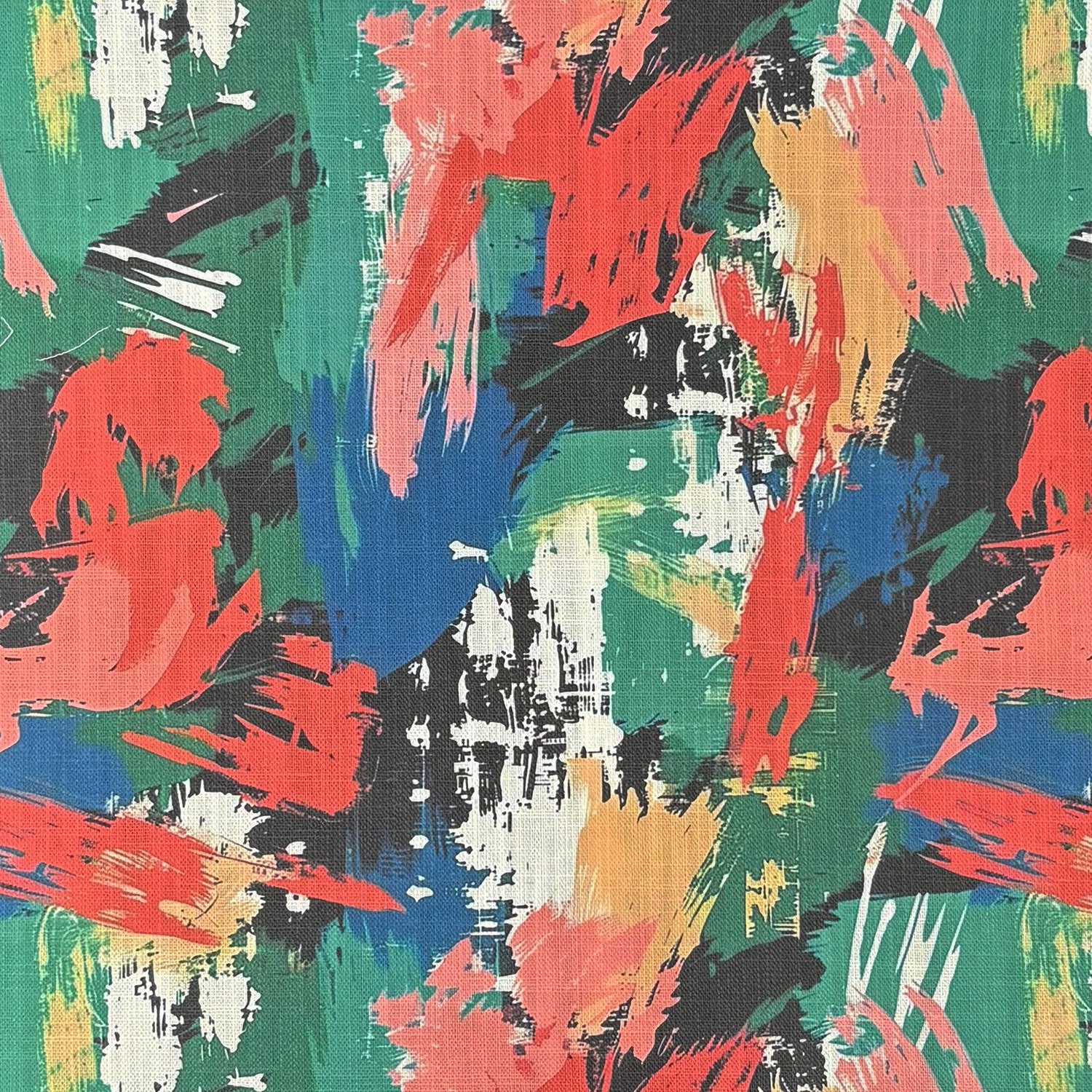 Dash No.10 multicoloured abstract brushstroke fabric flat lay upholstery fabric