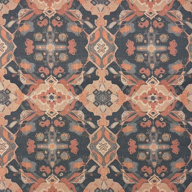 Refined statement upholstery fabric with symmetrical floral kilim pattern – Kilim No.14