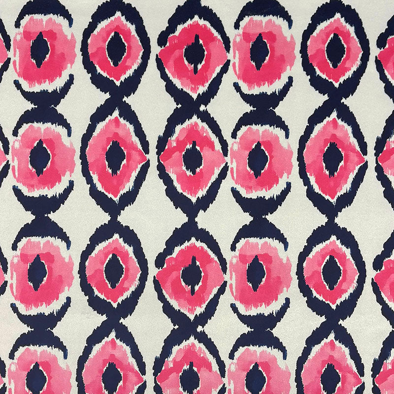 Kilim No.25 Crib5 velvet flat image with coral pink and charcoal oval Kilim design on a natural base