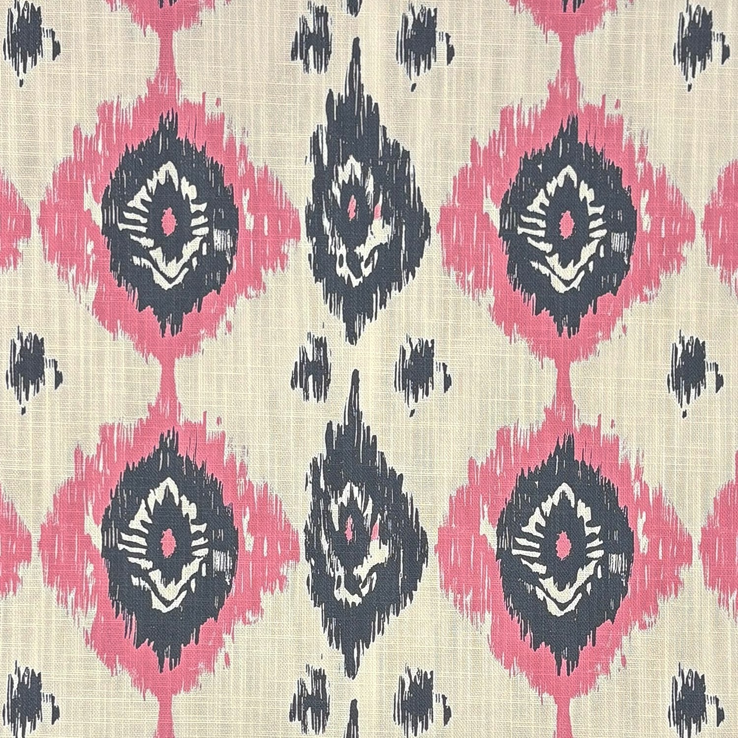 Kilim No.28 pink and charcoal kilim pattern upholstery fabric flat swatch