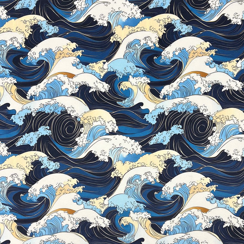 Close-up of Kintsu No.2 Japanese-inspired velvet upholstery fabric in blue tones