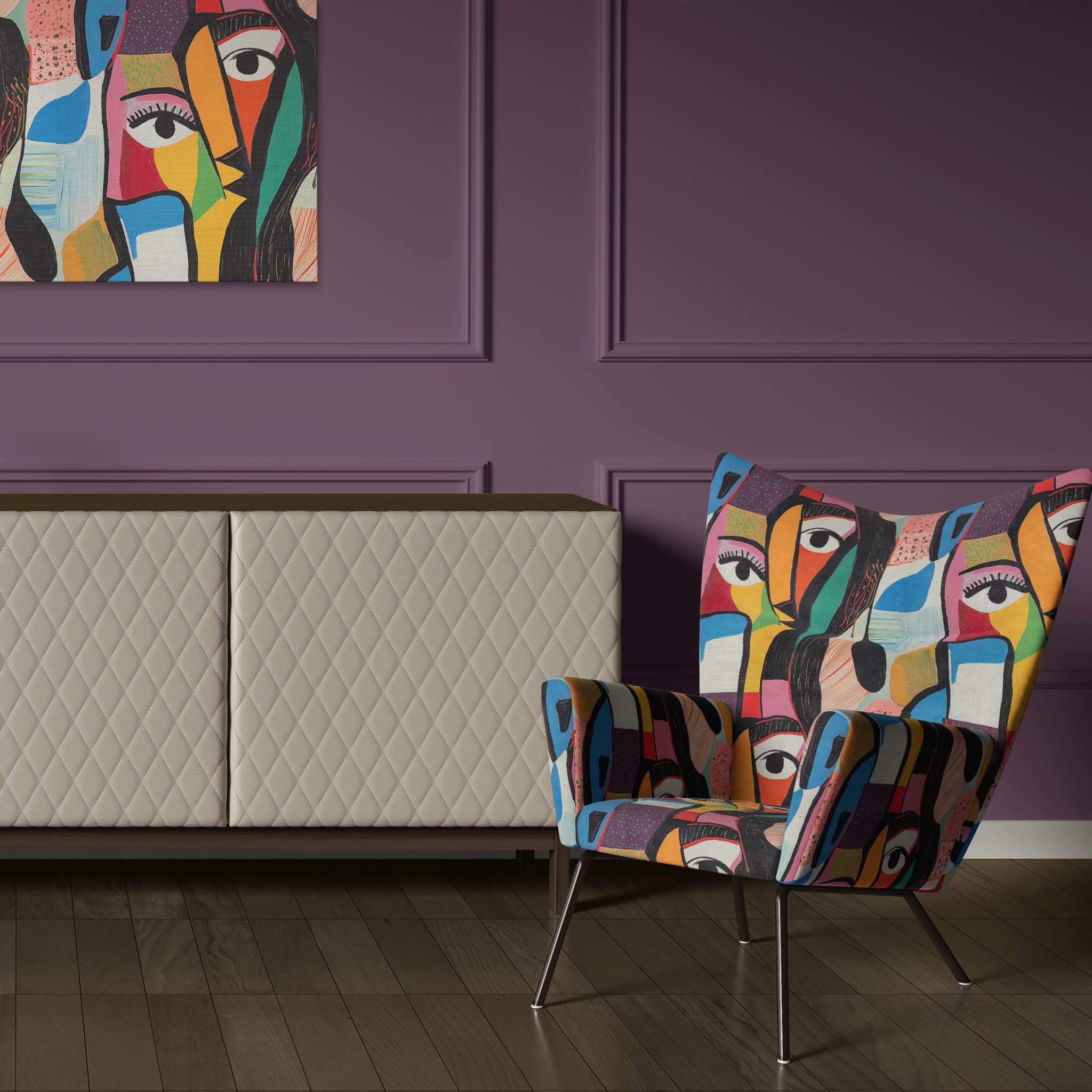 Accent chair upholstered in Mougin No.13, ideal fabric for statement furniture