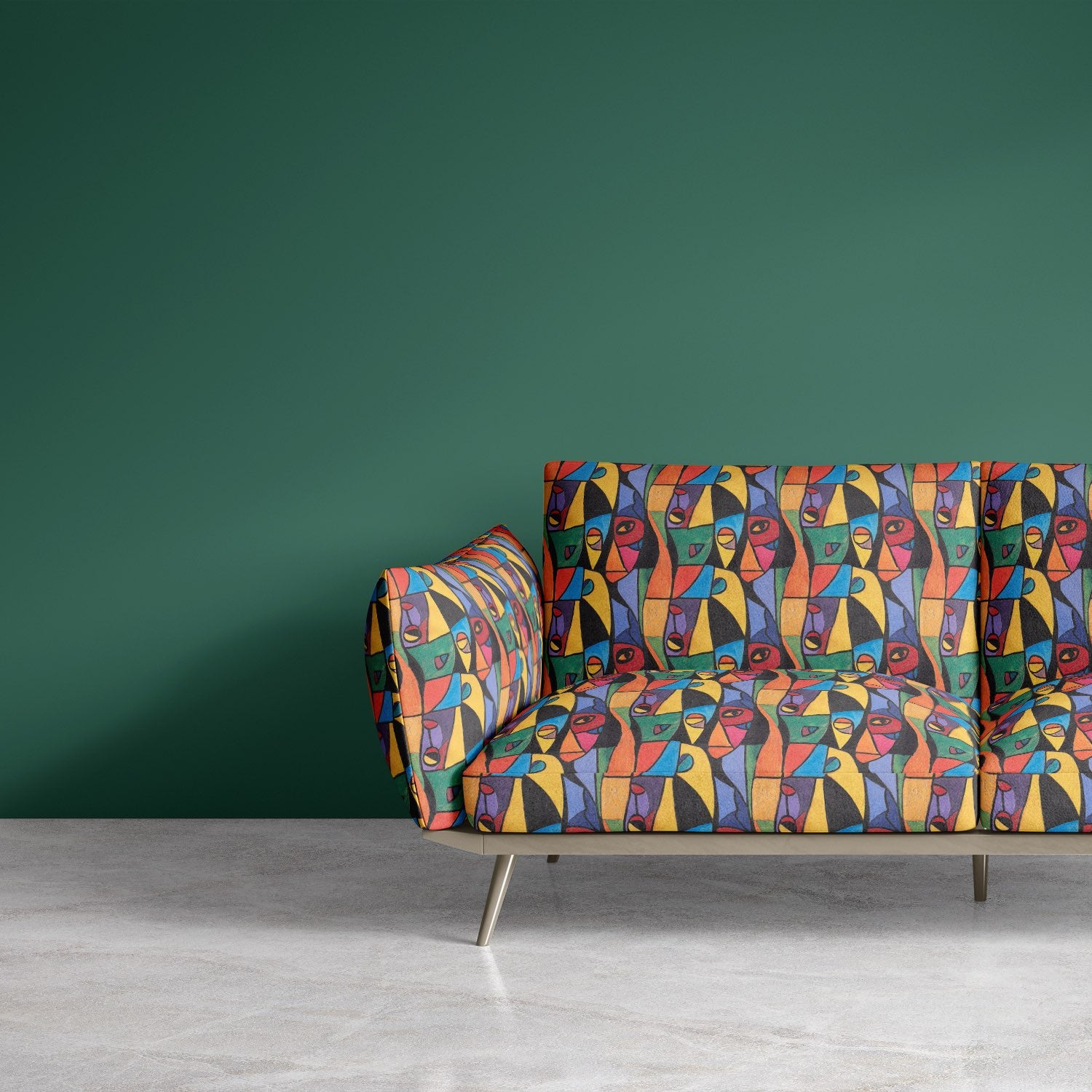 Accent sofa upholstered in Mougin No.14, showcasing upholstery fabric for statement furniture