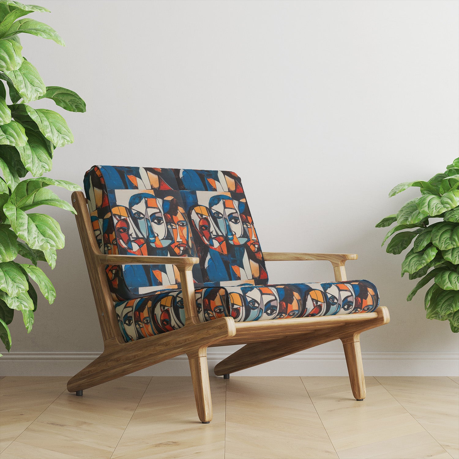 Accent chair upholstered in Mougin No.17, perfect for bold artistic interiors