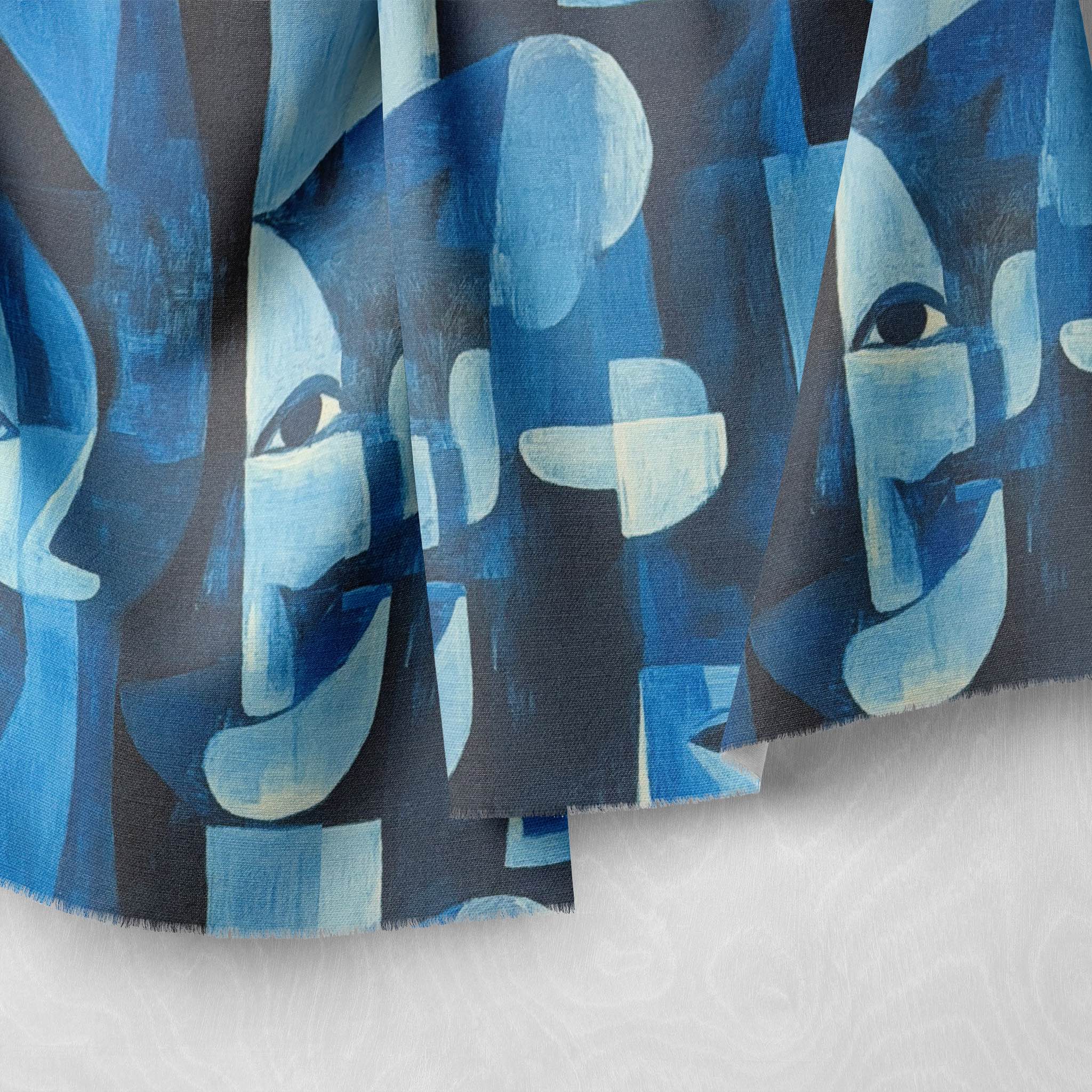 Draped detail of Mougin No.24 showing layered Picasso-inspired profiles