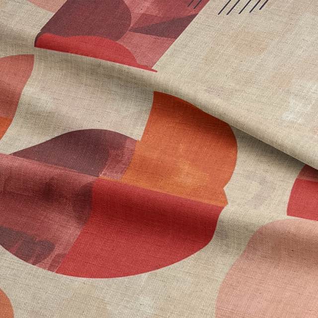 Close-up of Palette No.3 – textured beige and terracotta fabric for upholstery