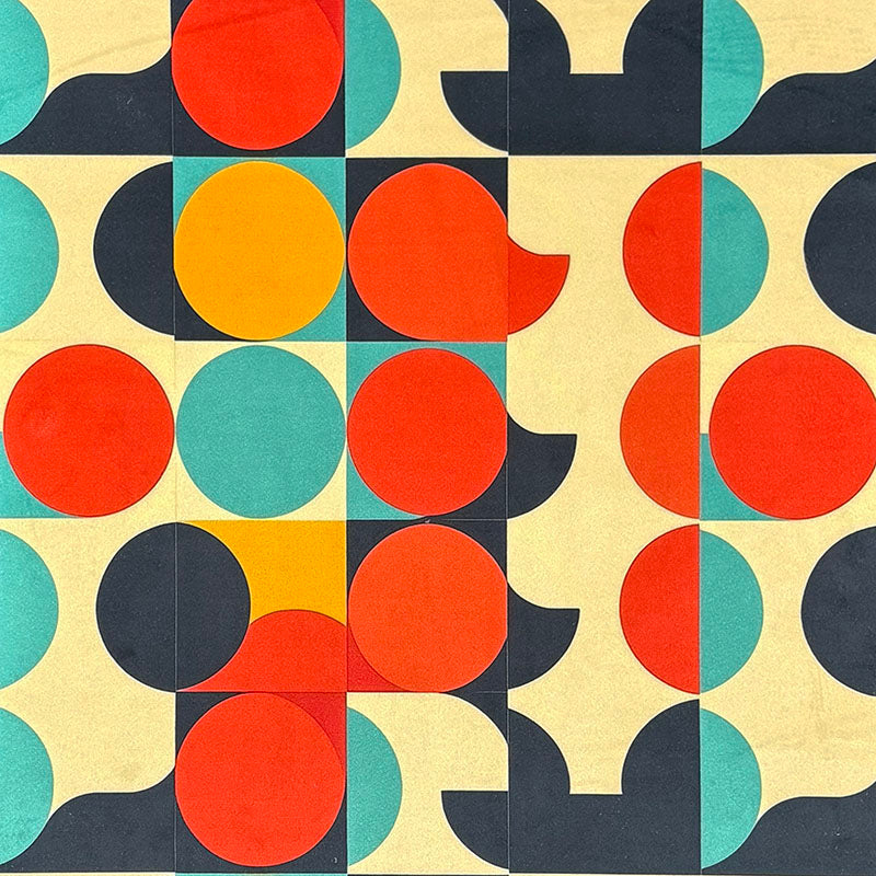 Populist No.3 Crib5 velvet fabric flat lay with painterly multicoloured abstract pattern for upholstery