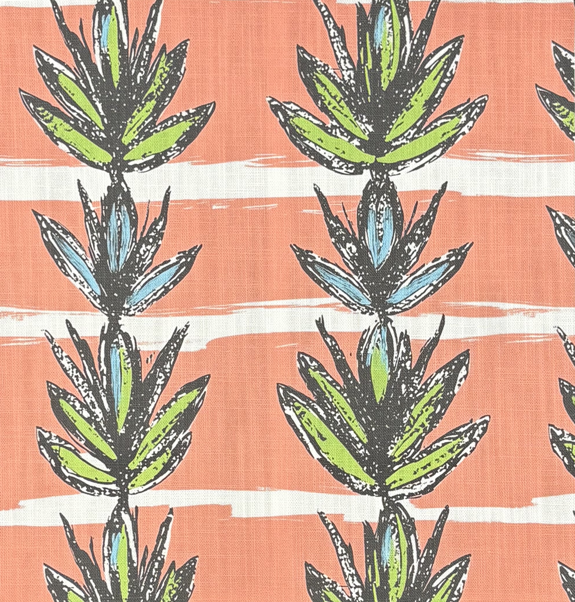 Sketch No.6 pink upholstery fabric with hand-drawn leafy illustration