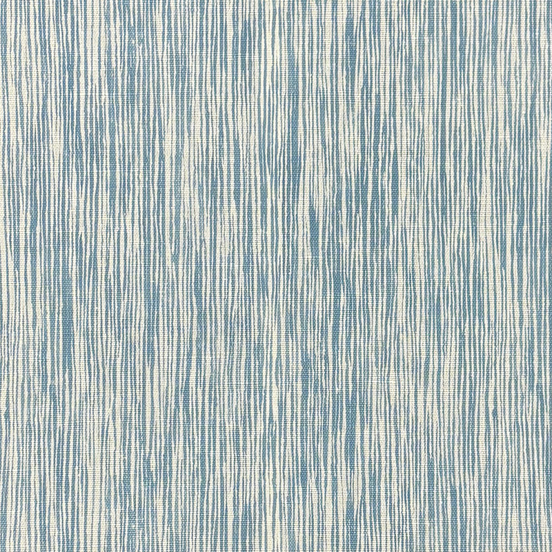 Striped No.24 upholstery fabric flat image – striped upholstery fabric in multitonal blue and white with a painterly vertical line pattern