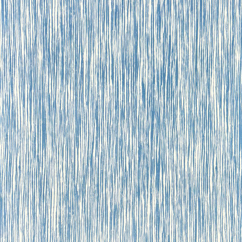 Flat view of Striped No.24 blue, teal and mineral fine stripe Crib5 velvet upholstery fabric