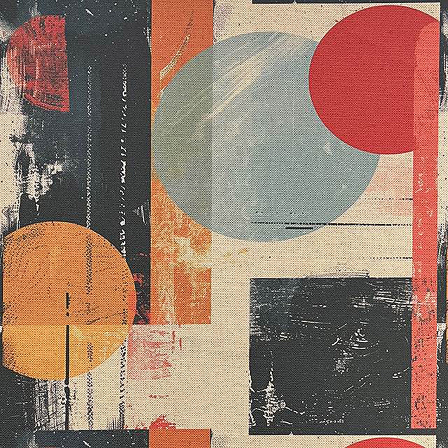 Multicoloured abstract upholstery fabric with painterly shapes – Symbolic No.2