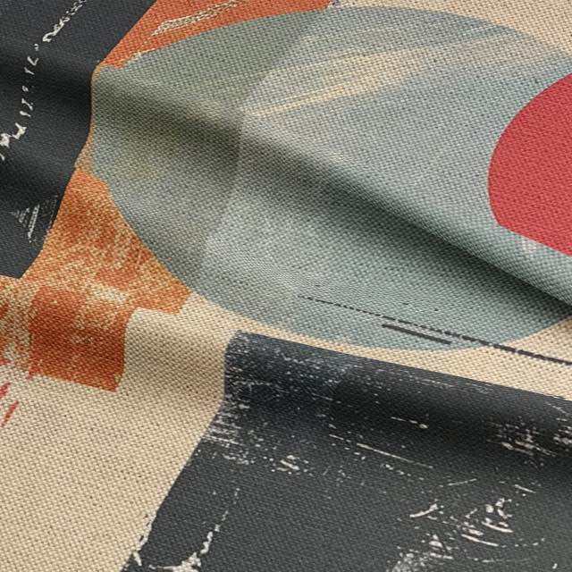 Close-up showing artistic texture and layered circles on upholstery fabric