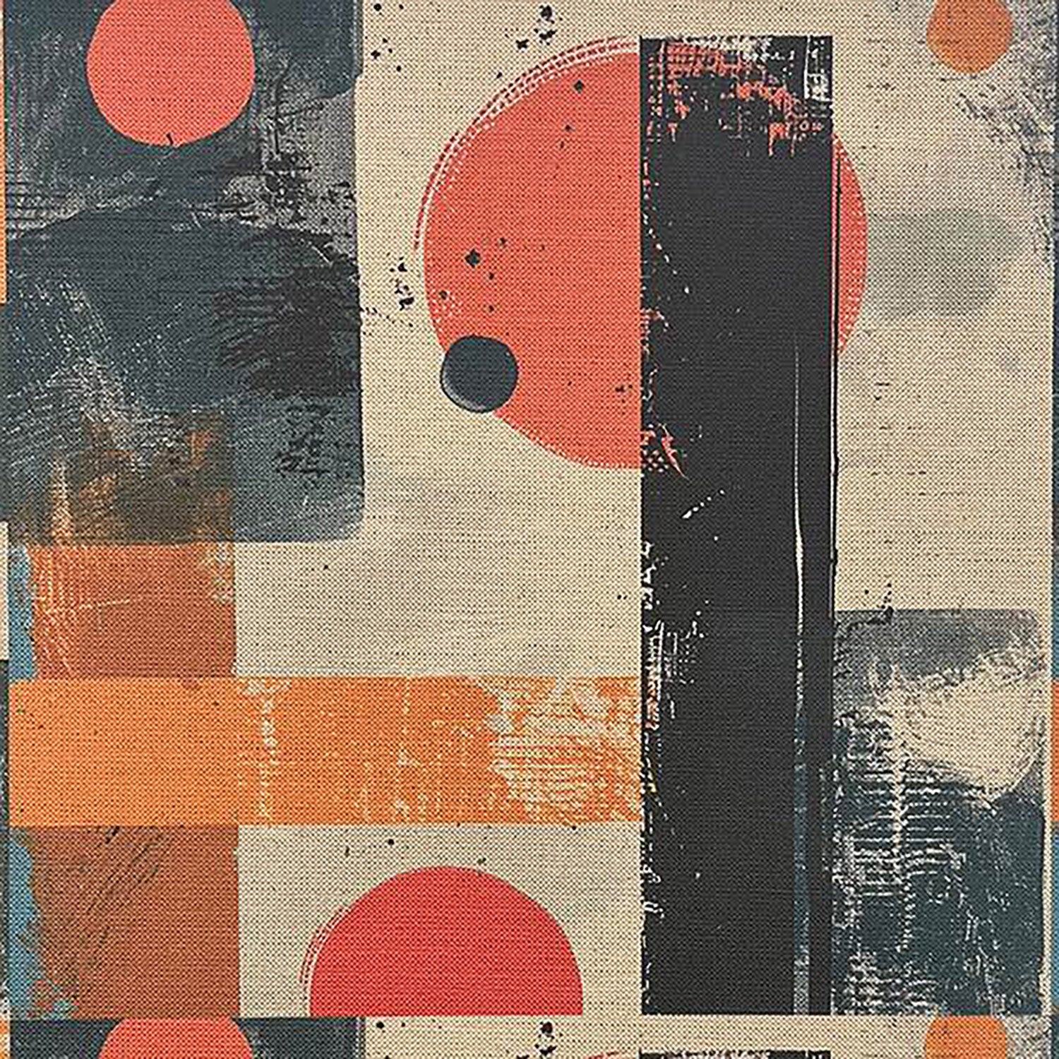 Symbolic No.9 multicoloured upholstery fabric with bold geometric forms