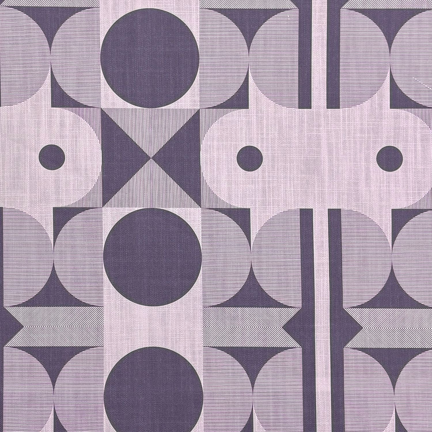 Detailed view of the structured cubist pattern on Weimar No.13 upholstery fabric in purple