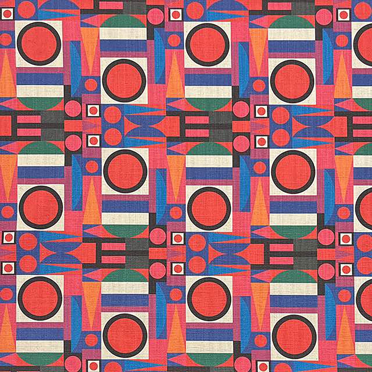 Weimar No.7 multicoloured geometric upholstery fabric – flat lay detail