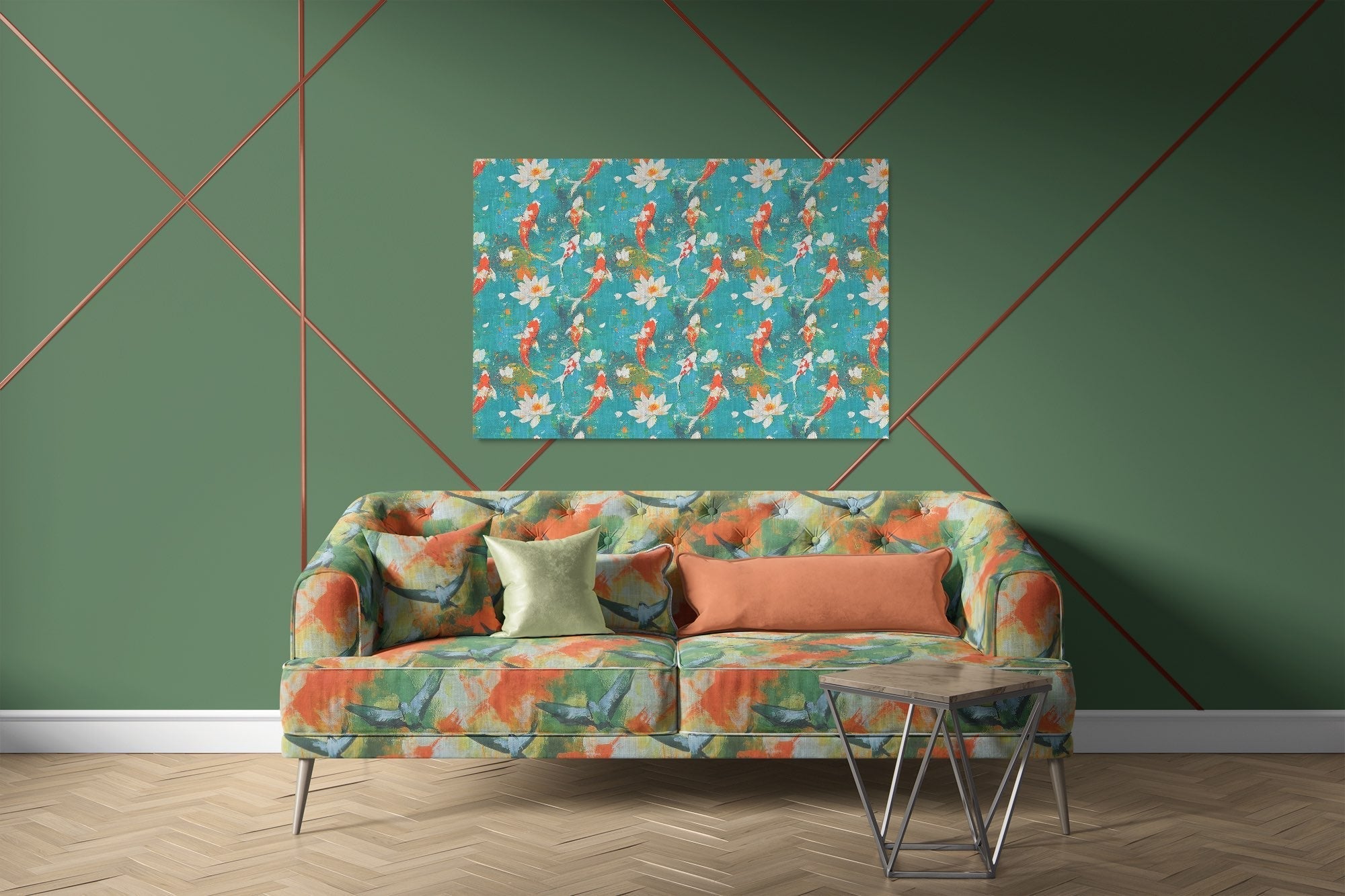 Expressionism upholstery fabric with painterly movement and bold colour for statement furniture