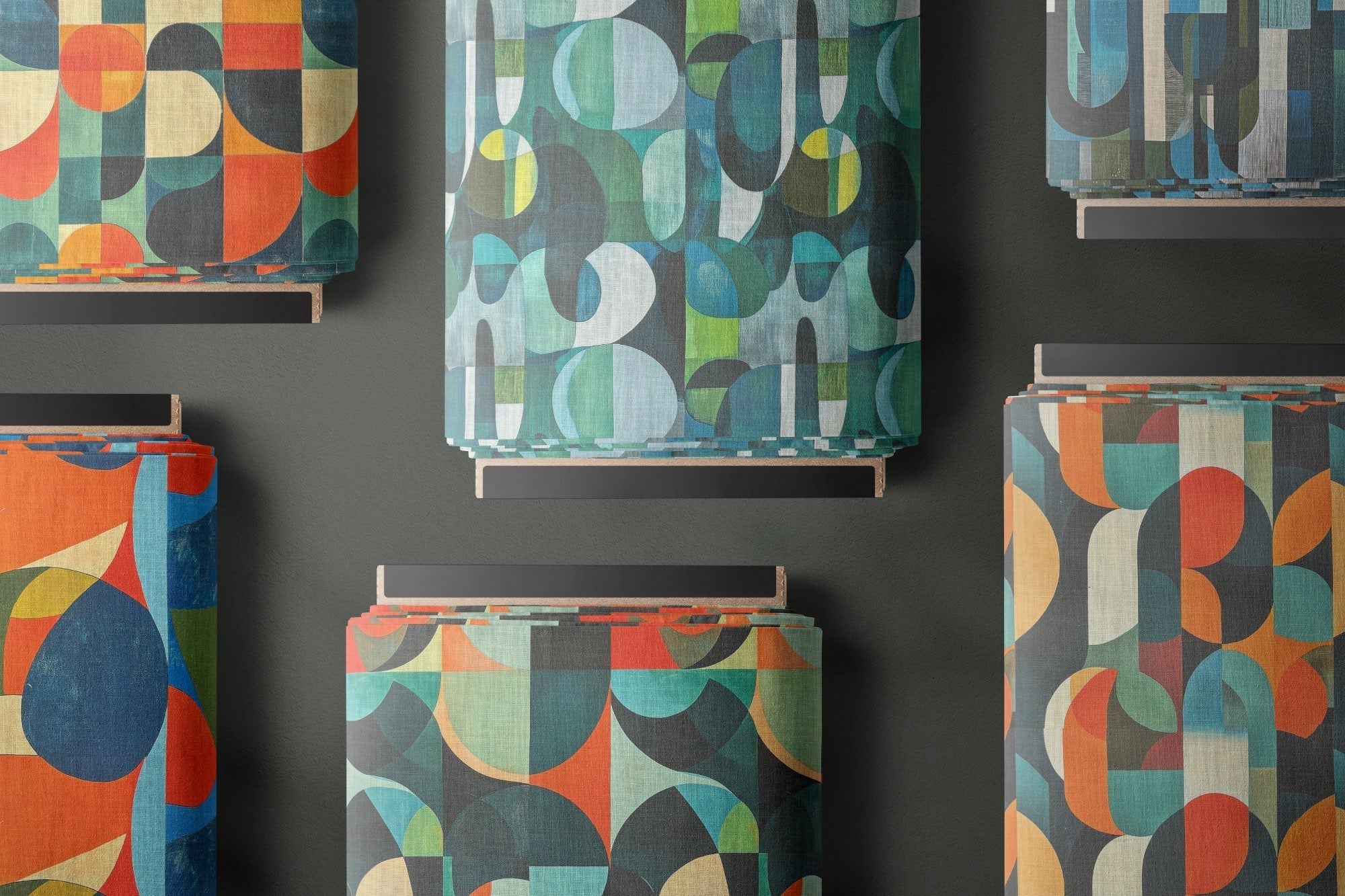 Populist upholstery fabric collection with bold multicoloured pattern for statement interiors