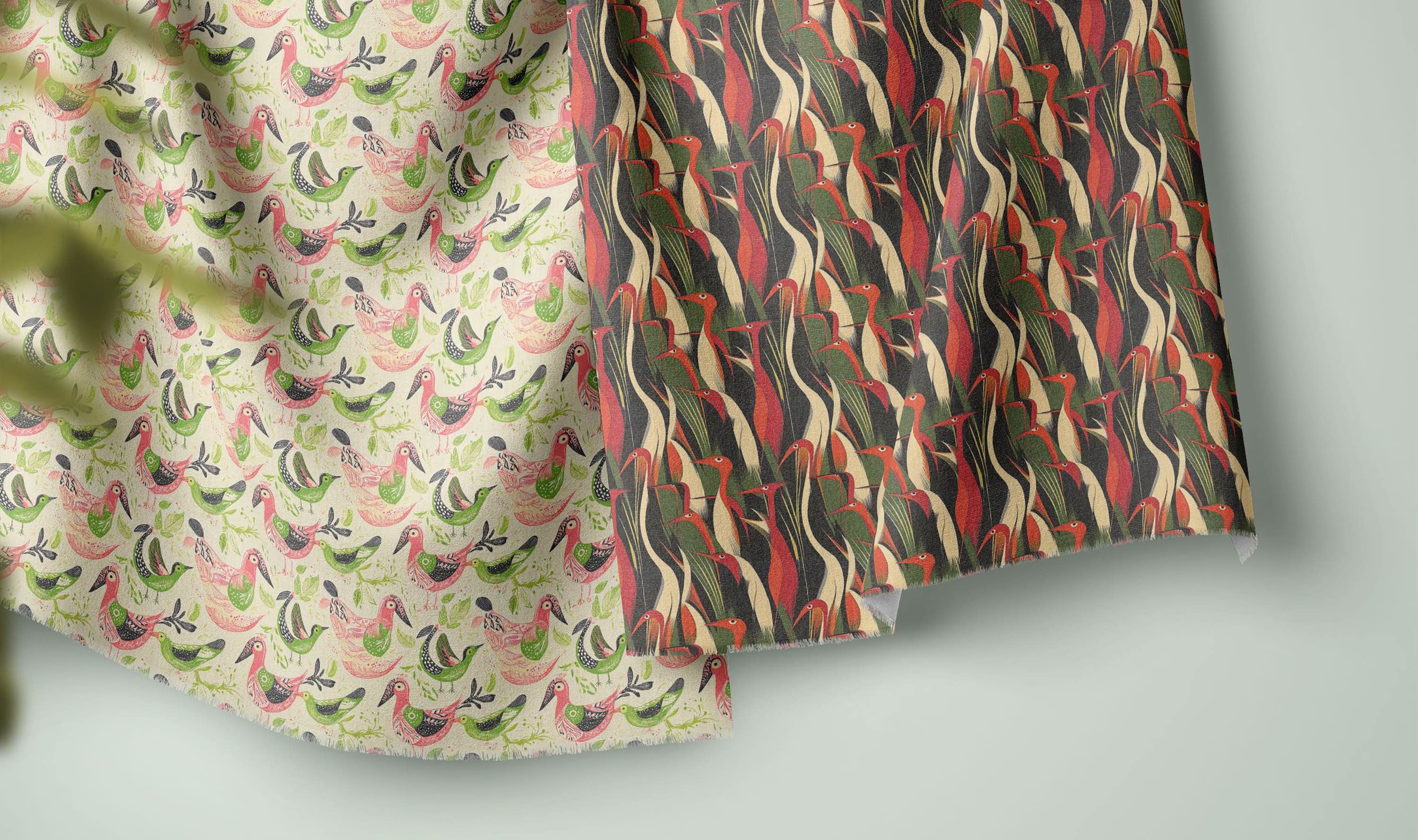 Bird Curtain Fabric Collection