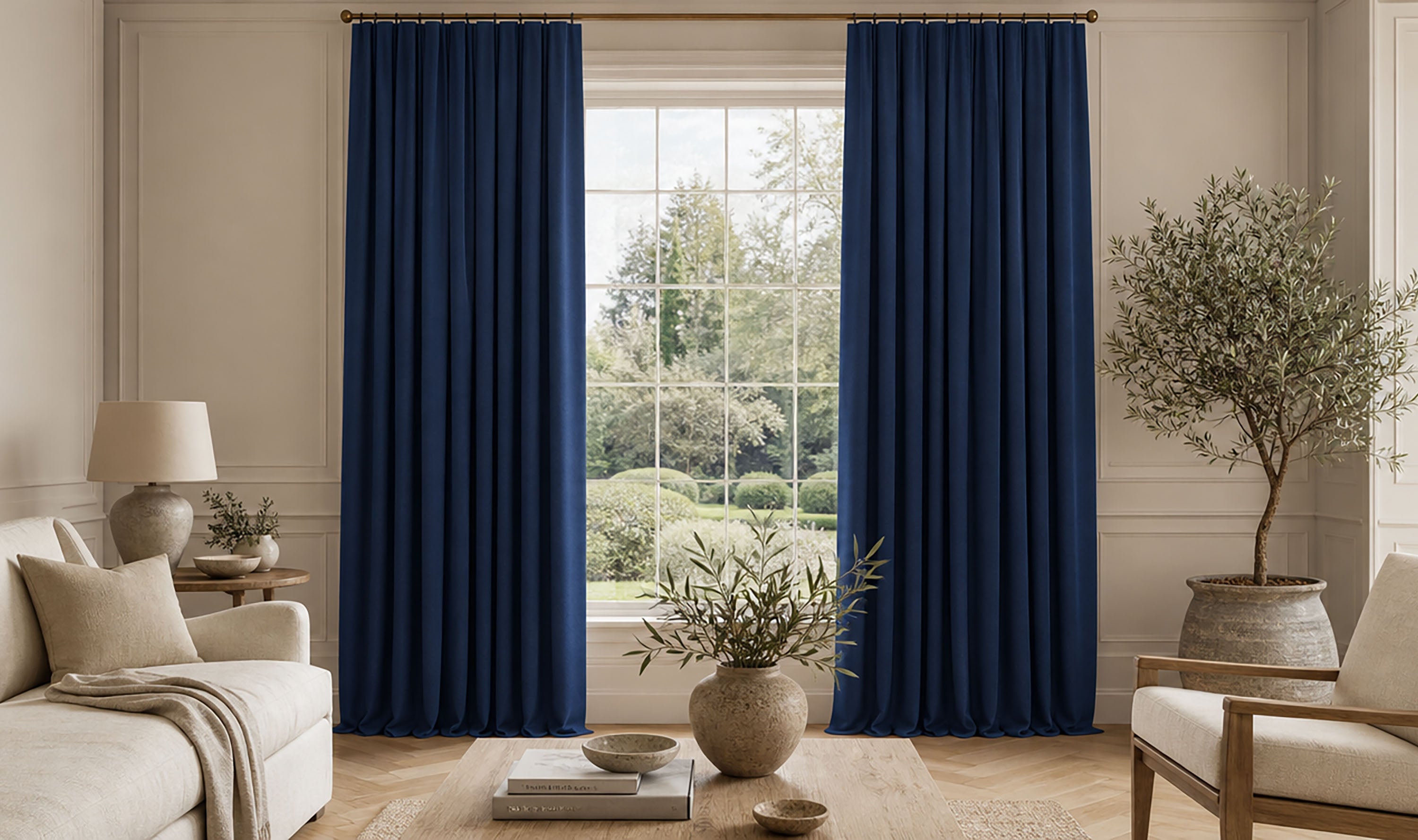 Blue Curtain Fabric by the Metre