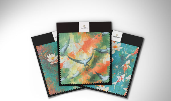 Expressionist Upholstery Fabric Painterly Scenes UK