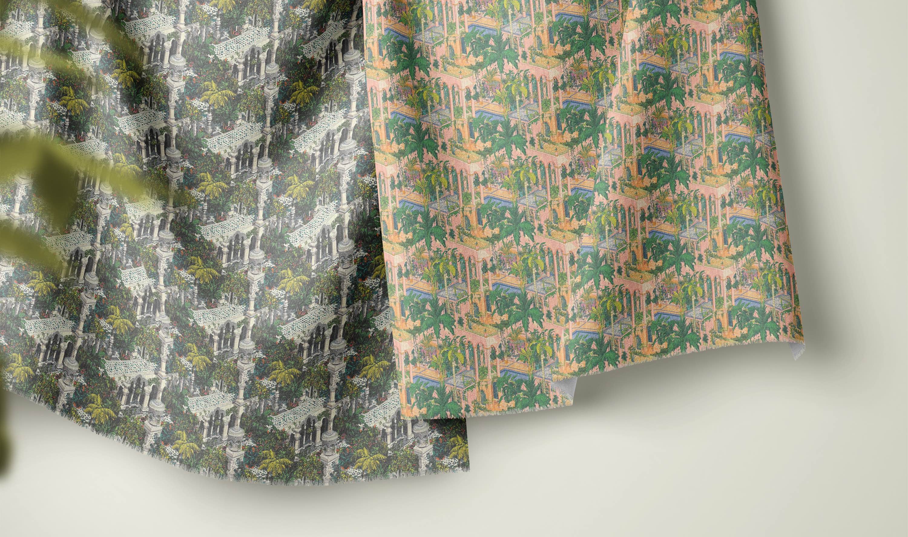 Labyrinth Linen Curtain Fabric Collection