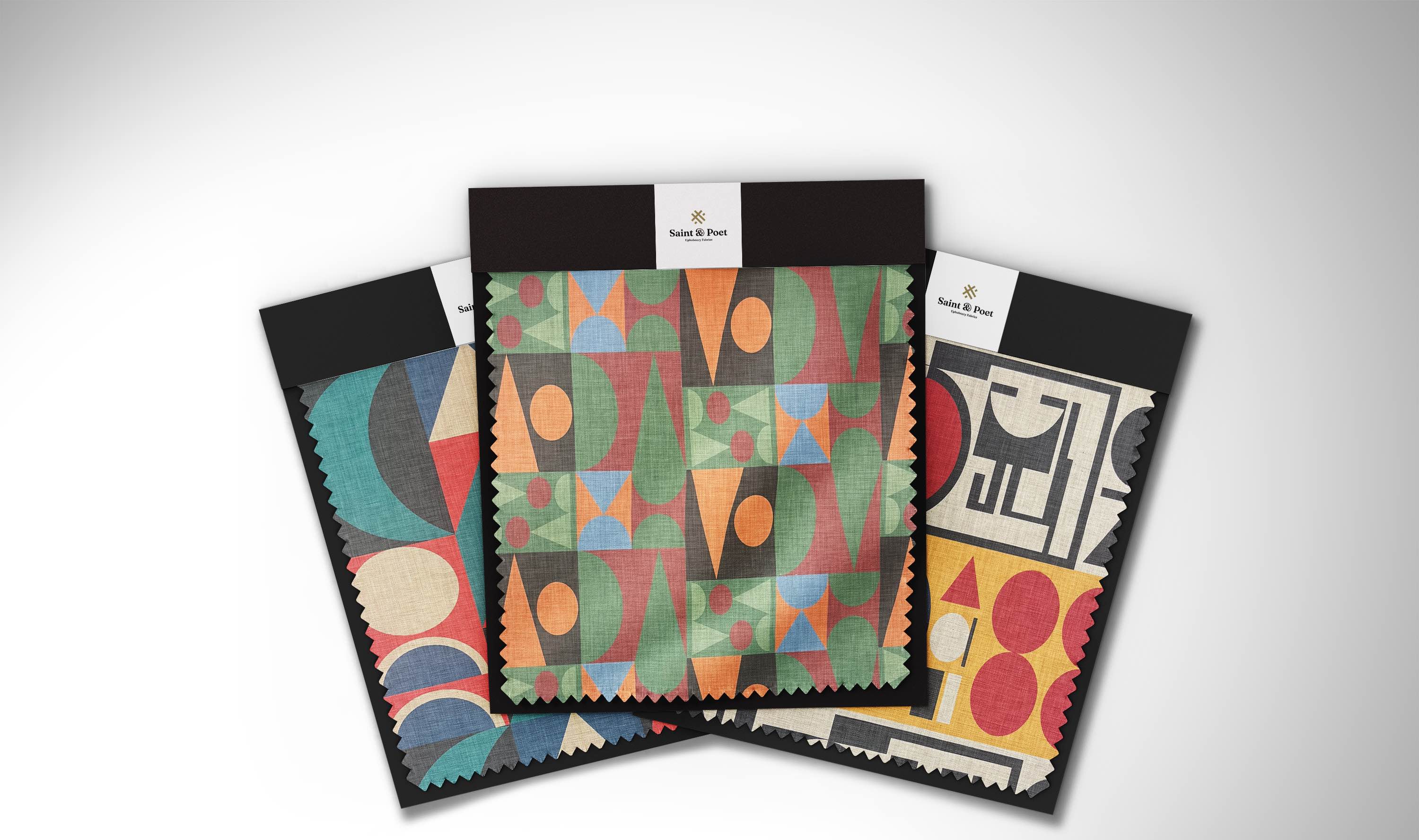 Structured abstract upholstery fabric, UK-made artistic design