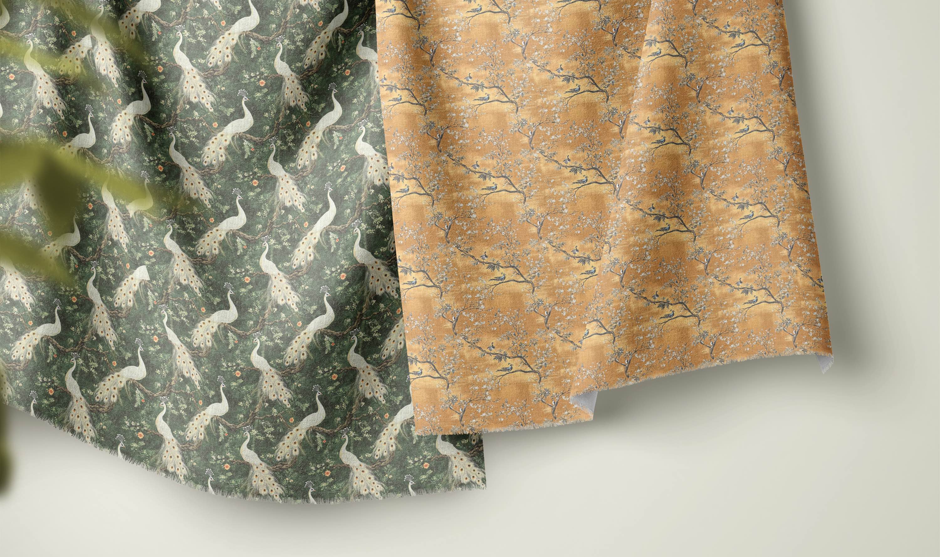 Pavone Linen Curtain Fabric Collection