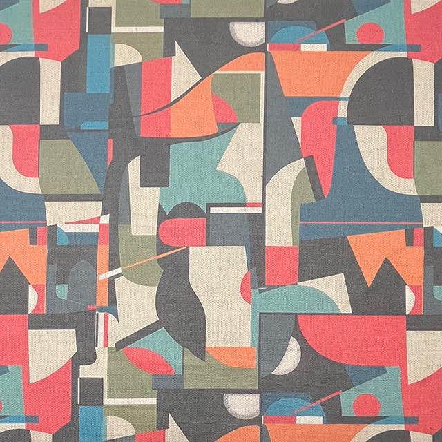 collage-no-7-upholstery-fabric-featuring-abstract-shapes-in-coral-duck-egg-blue-forest-green-and-slate-on-a-linen-background