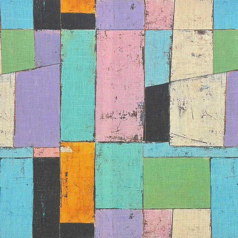 Dessau No.2 multicoloured geometric Bauhaus-inspired upholstery fabric sample