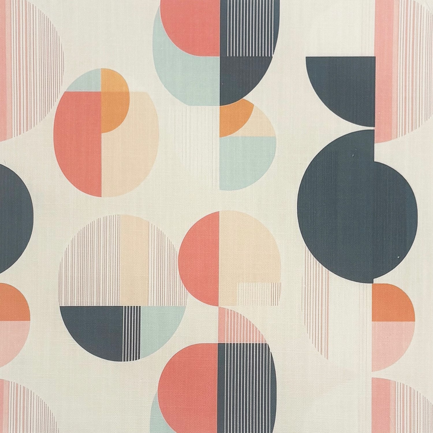 Multicoloured geometric circles pattern – Elements No.7 upholstery fabric flat image